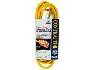 Coleman Cable 01297 25' 16/3 Yellow American Contractor™ Outdoor Extension Cord 