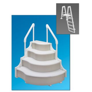 Blue Wave Products Deluxe Above Ground Pool Step with Outside Ladder