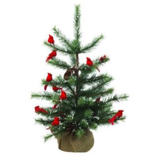 Martha Stewart Living 2 ft. Indoor Cardinal Pine Artificial Christmas Tree 9266100610