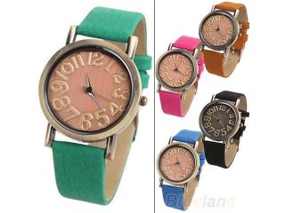 New Fashion Womens Faux Leather Strap Quartz Wrist Watch Bracelet 5 Colors