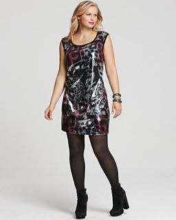 DKNYC Plus Size Snake Sequin Dress