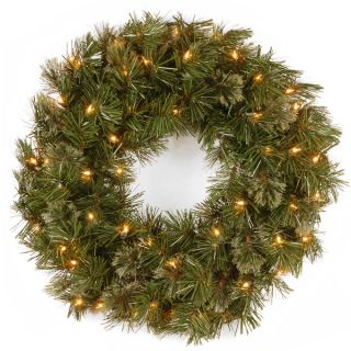 36 inch Decorative Collection Elegance Wreath with Clear Lights