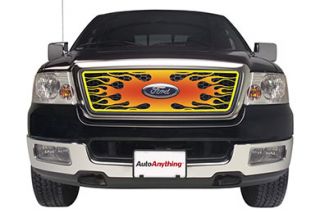 2007 2014 Chevy Tahoe Specialty Billet Grilles   Putco 89358   Putco Inferno 4 Color Hand Painted Custom Flame   Stainless Steel