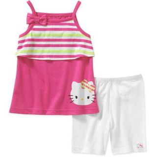 Hello Kitty Baby Toddler Girl Tank and Shorts Outfit Set