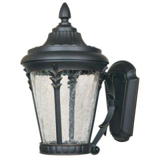 Designers Fountain Hillcrest Aged Bronze Patina Outdoor LED Wall Lantern with Clear Crackle Glass Shade LED21631 ABP