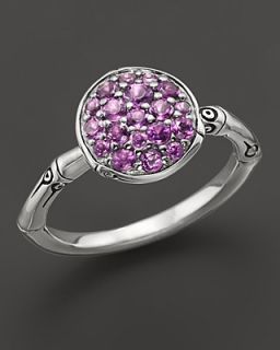 John Hardy Bamboo Silver Small Round Ring with Amethyst