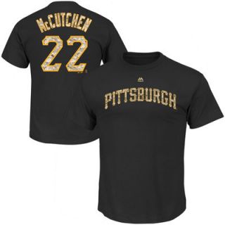 Andrew McCutchen Pittsburgh Pirates Majestic Digi Camo Player T Shirt   Black