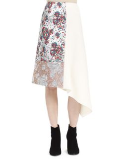 Stella McCartney Brocade Patch Midi Skirt, Winter White