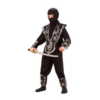 Ninja Boys Silver Martial Arts Large Halloween Costumes 12 14