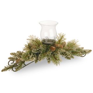 30 Glittery Bristle Pine Centerpiece and Candle Holder   17699533