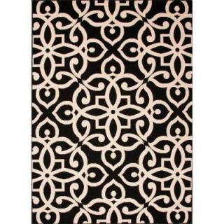 Home Decorators Collection Handmade Black Ink 2 ft. x 3 ft. 7 in. Geometric Accent Rug RUG121639