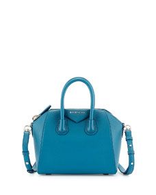 Givenchy Antigona Mini Leather Satchel Bag, Oil Blue