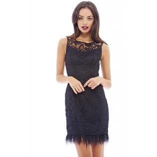 AX Paris Womens Lace Crochet Detail Bodycon Black Dress   Online