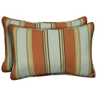 Hampton Bay Fontina Stripe Outdoor Lumbar Pillow (2 Pack) AD20121B D9D2