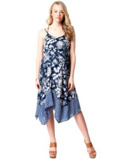 Jessica Simpson Maternity Handkerchief Hem Print Dress