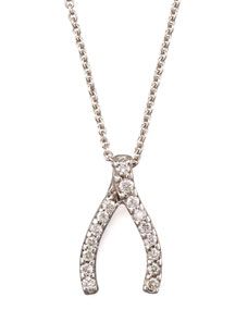 Roberto Coin Pave Wishbone Necklace