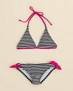 Hurley Girls' Striped Two Piece Swim Suit   Sizes 7 14