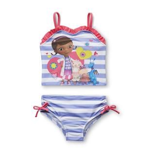 Disney Baby Toddler Girls Ruffled 2 Piece Swimsuit   Doc McStuffins