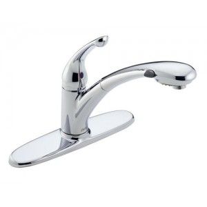 Delta 470 WE DST Signature Single Handle Pull Out Kitchen Faucet   Chrome