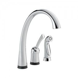Delta 4380T DST Pilar Single Handle Kitchen Faucet w/Touch2O Technology & Spray   Chrome