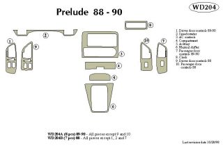1989, 1990, 1991 Honda Prelude Wood Dash Kits   B&I WD204A DCF   B&I Dash Kits