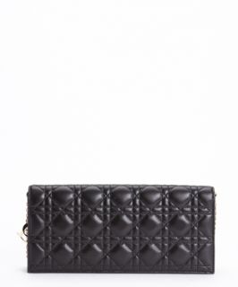 Christian Dior Black Cannage Quilted Lambskin Convertible Clutch (382058401)
