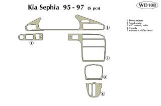 1995, 1996, 1997 Kia Sephia Wood Dash Kits   B&I WD108 DCF   B&I Dash Kits