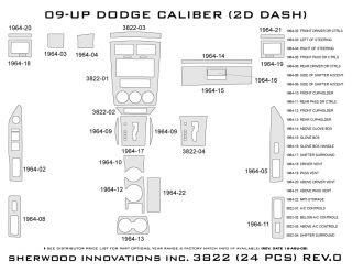 2009, 2010 Dodge Caliber Wood Dash Kits   Sherwood Innovations 3822 CF   Sherwood Innovations Dash Kits