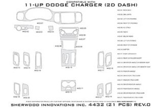 2011, 2012, 2013 Dodge Charger Wood Dash Kits   Sherwood Innovations 4432 N50   Sherwood Innovations Dash Kits