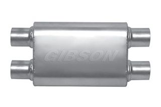 Gibson 55104   2.25" dual inlet, 2.25" dual outlet 18" L x 4" W x 9" H   Performance Mufflers