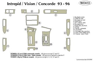 1993 1996 Eagle Vision Wood Dash Kits   B&I WD055C DCF   B&I Dash Kits
