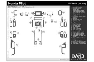 2003, 2004 Honda Pilot Wood Dash Kits   B&I WD466H DCF   B&I Dash Kits