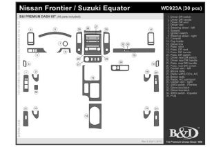 2009 2012 Nissan Frontier Wood Dash Kits   B&I WD923A DCF   B&I Dash Kits
