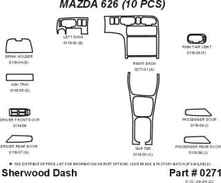 1995 Mazda 626 Wood Dash Kits   Sherwood Innovations 0271 CF   Sherwood Innovations Dash Kits
