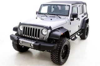 Lund   Lund Front and Rear Flat Style Fender Flares (Black) FX606S B   Fits 2007 to 2016 JK Wrangler, Rubicon and Unlimited