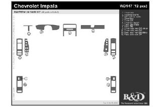 1995 1999 Chevy Impala Wood Dash Kits   B&I WD147 DCF   B&I Dash Kits