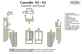 1990 1993 Chevy Corvette Wood Dash Kits   B&I WD285A DCF   B&I Dash Kits