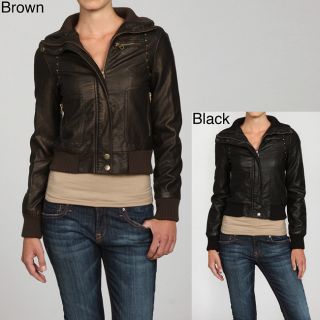 Miss Sixty Womens Faux Leather Bomber Jacket  ™ Shopping