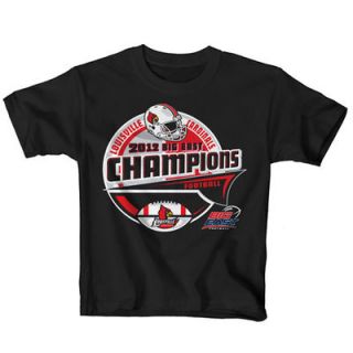 Louisville Cardinals 2012 Big East Football Champions Youth Logo T Shirt   Black