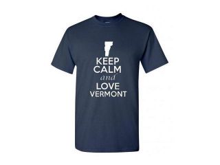 Keep Calm and Love Vermont Adult T Shirt Tee