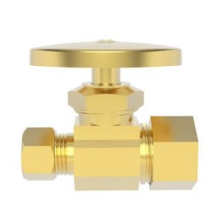 Brasstech 1/2 in. Solid Brass Compression Straight Valve in Coated Polished Brass 412/03