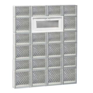 Clearly Secure 31 in. x 40.5 in. x 3.125 in. Diamond Pattern Vented Glass Block Window 3242VDP
