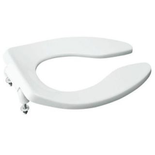 KOHLER Lustra Elongated Open Front Toilet Seat with Extra Heavy Check Hinge in White K 4666 C 0