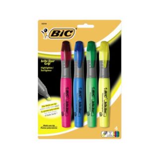 BIC Brite Liner Grip XL, Assorted Colors, 4pk