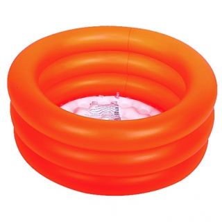 25 Clemintine Orange Inflatable Toddlers Three Ring Swimming Pool