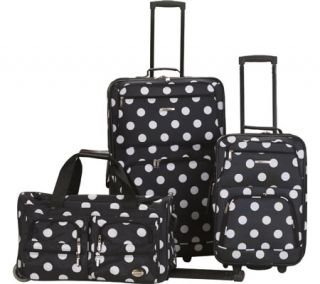 Rockland 3 Piece Luggage Set F165   Black Dot