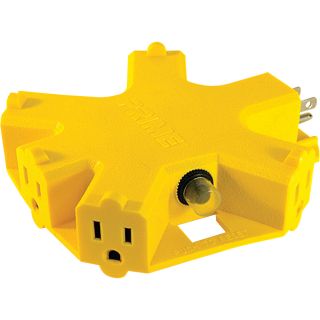 Prime Wire & Cable 5-Outlet Adapter — With Circuit Breaker, Model# AD5OUTLET