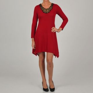 Tiana B Womens Red Sharkbite Hem Dress  ™ Shopping   Top