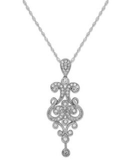 Diamond Chandelier Pendant Necklace in 14k White Gold (1/2 ct. t.w