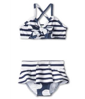 Le Top Happy Sails Stripe Big Dot 2 Piece Skirted Swimsuit Infant Toddler Little